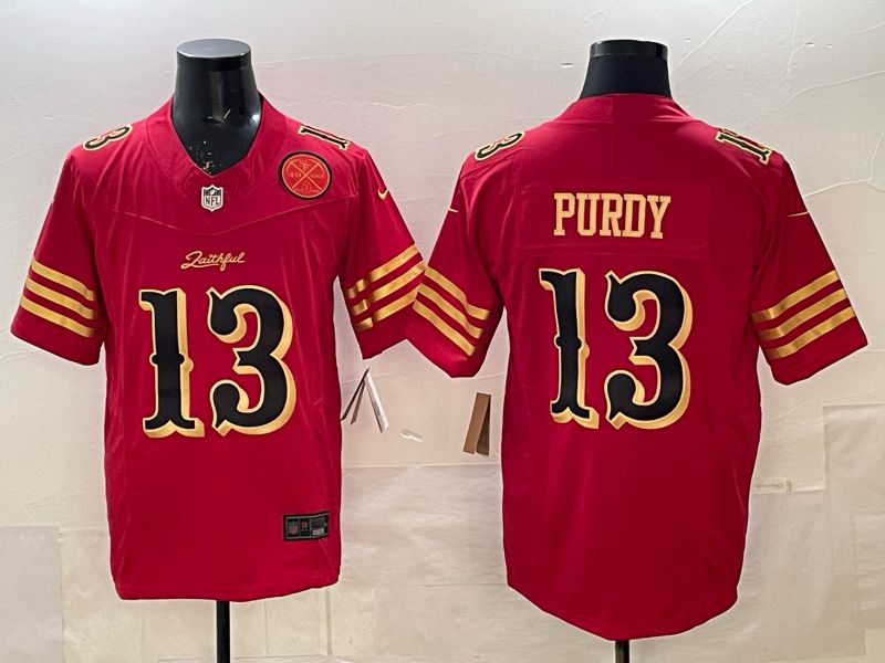 Men 2025 Nike San Francisco 49ers #13 Purdy red gold 5th generation Limited NFL Jersey 008->san francisco 49ers->NFL Jersey